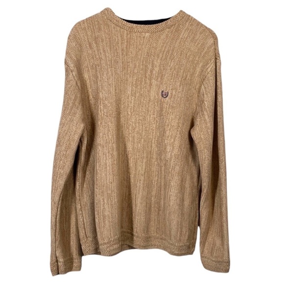 4/$45 CHAPS Light Brown Tan Long Sleeve Crew Neck Sweater size Large - Picture 1 of 5